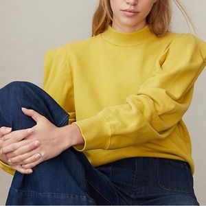 New AGOLDE Folded Sleeve Sweatshirt Split Pea M